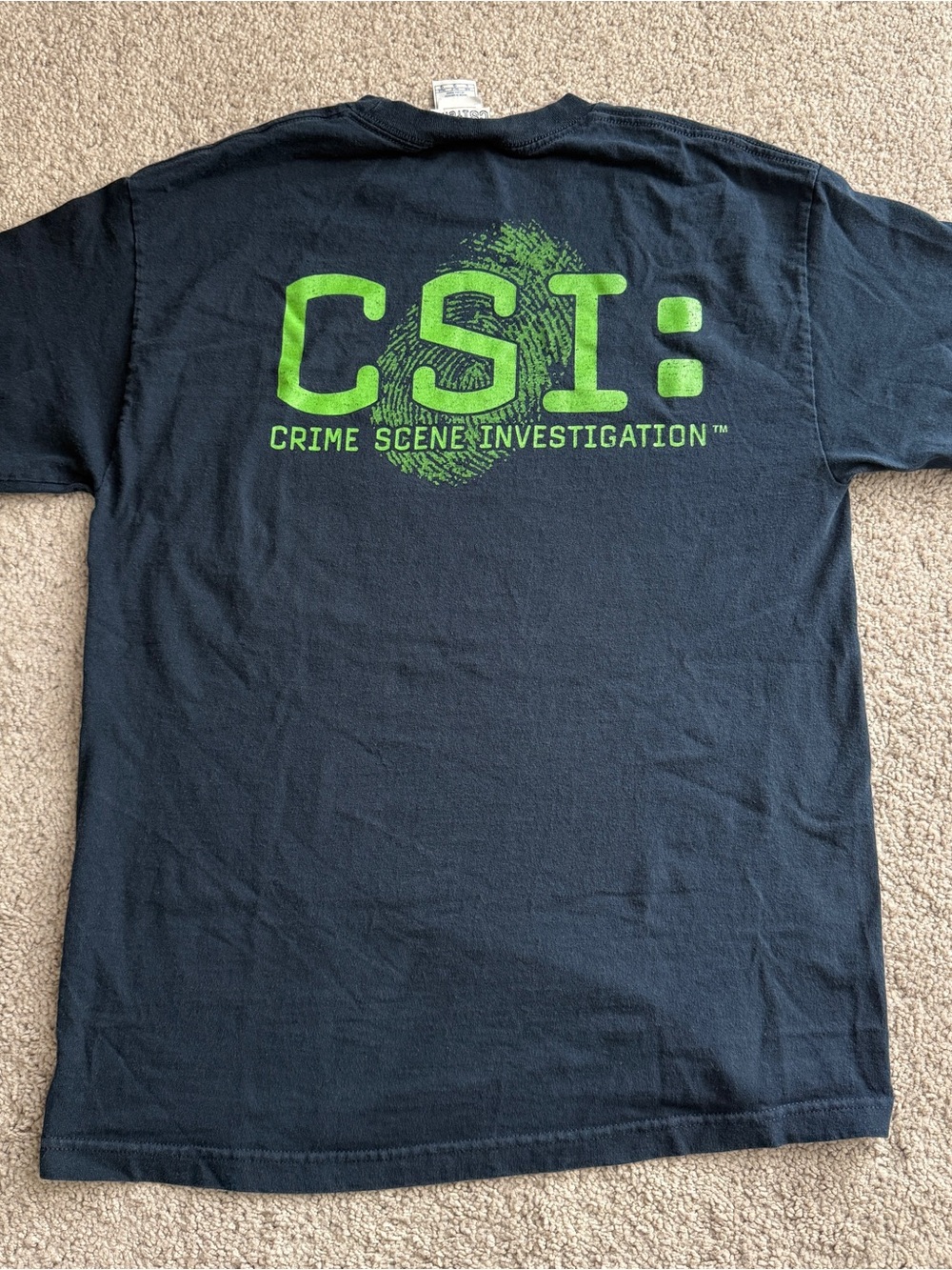 Vintage CSI Crime Scene Investigation TV Show Fingerprint T Shirt Large 21”